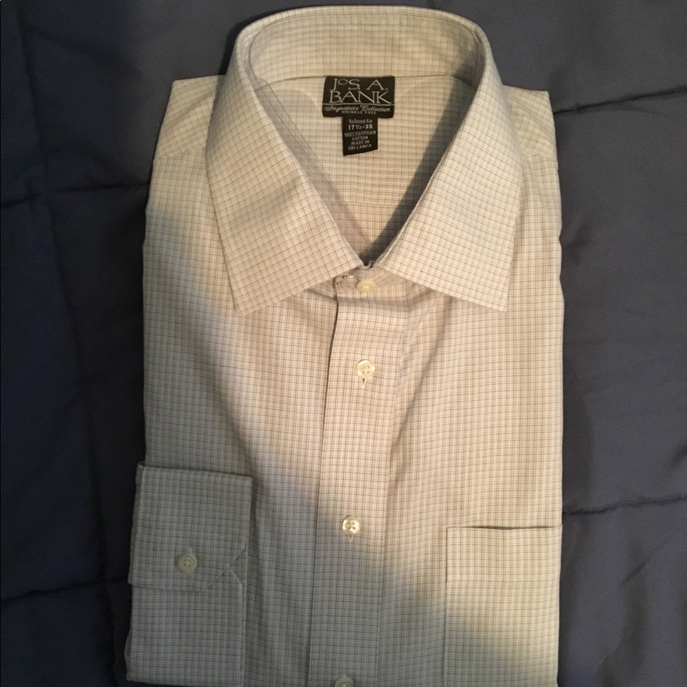 Jos A Bank Blue Pattern Dress Shirt